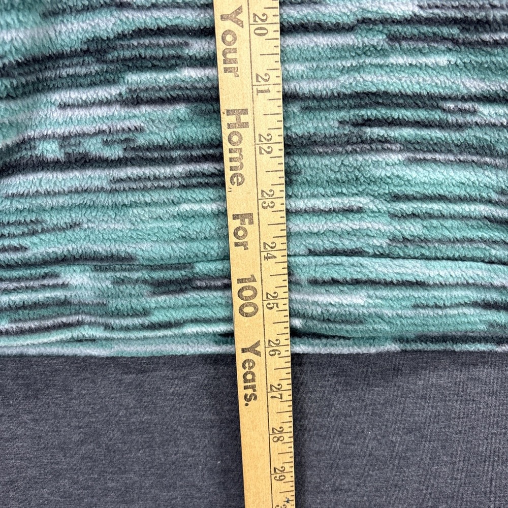 Chubbies Teal Blue Stripe Fleece 1/4 Zip Pullover Womens Small Top Outdoor Hike - Picture 3 of 10